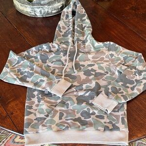 Coastal cotton Camo Hoodie Sweatshirt in Sage, Gray & Cream